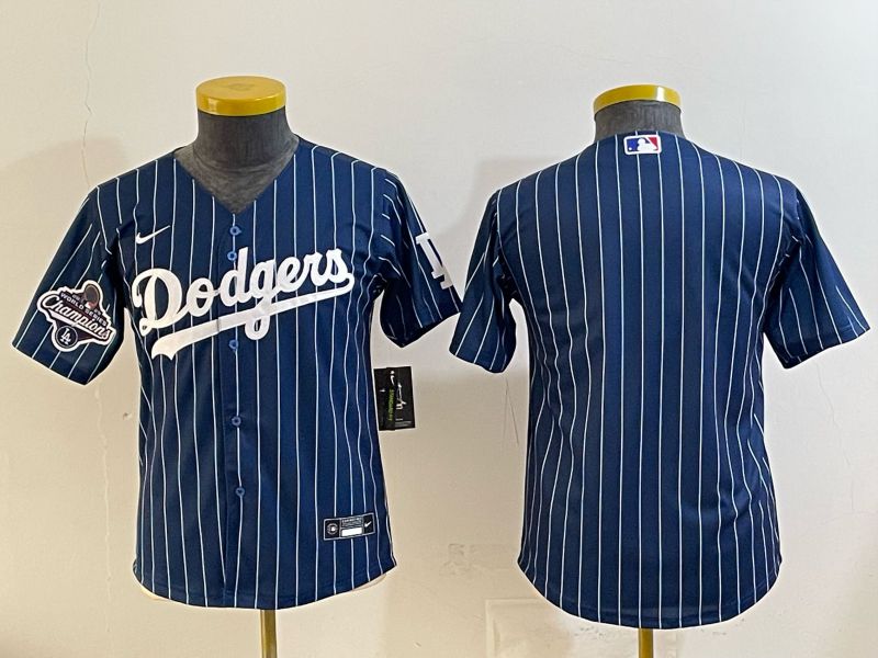 Youth Los Angeles Dodgers Blank Blue Stripe Game 2026 Nike MLB Jersey style 02->youth mlb jersey->Youth Jersey